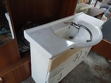 hamam şkaf: Hamam üçün lavabo və dolab dəsti - Üst hissə: geniş səthli, inteqrə — 2