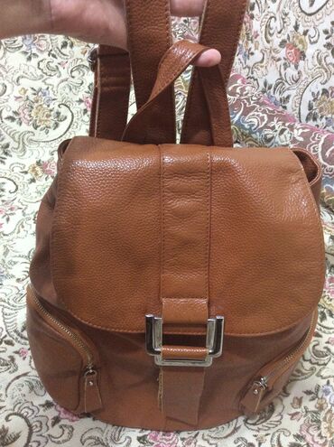 Rukzaklar: Стильный рюкзак из натуральной кожи, цвет рыжий, в отличном состоянии — 6