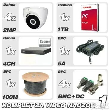 hard diskovi za laptopove: Dahua komplet video nadzora serije COOPER – komplet br. 1 Ovaj