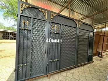 Откатные ворота: Комплект декоративных металлических ворот и секций ограждения — 3