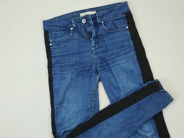 spodnie jeans w kwiaty: XS (EU 34), condition - Good