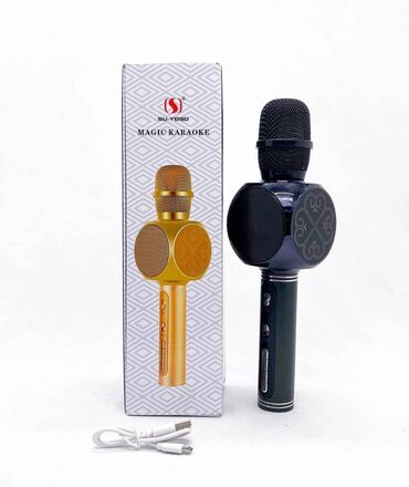 Вокальные микрофоны: Беспроводной караоке микрофон - колонка! 2 в 1 Отличный подарок для — 8