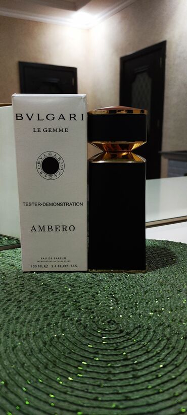 Парфюмерия: Bvlgari ambero tester-100ml eau de parfum. Kişi ətridir tester di