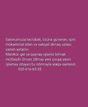 İş yeri: 28 May metrosunun yeni çıxışına yaxın salon.Əlaqə nõmrəsi lalafo.az -da İş yeri: 28 May metrosunun yeni çıxışına yaxın salon.Əlaqə nõmrəsi