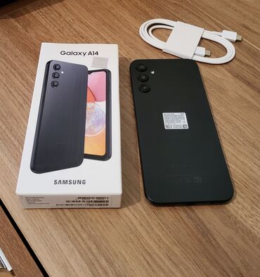 işlənmiş telefonlar kreditlə: Samsung Galaxy A14, 128 ГБ, цвет - Черный, Сенсорный