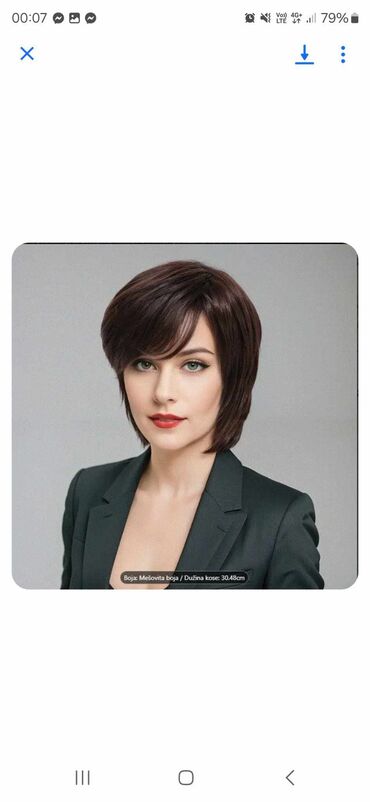 Perike i klipse: Smeđa perika sa šiškama, ravne dužine. Perika je pogodna za na lalafo.rs — 20 Perike i klipse: Smeđa perika sa šiškama, ravne dužine. Perika je pogodna za — 20