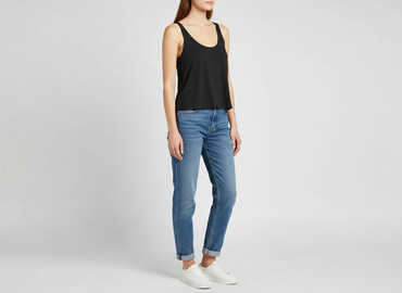 czarne bluzki basic: H&M Basic, Women`s top, size S