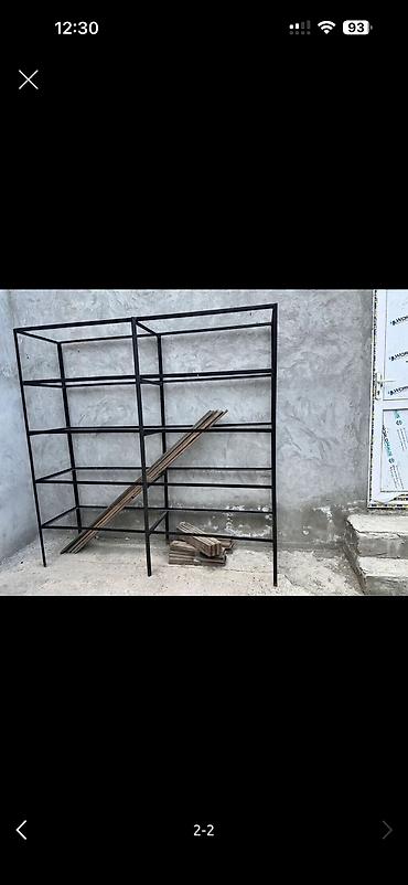 Полочные витрины: Alon üçün metal karkaslı vitrin rəf - Material: agir qara metal — 3