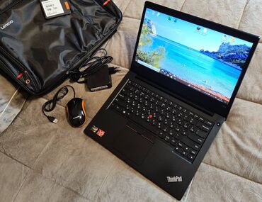офисные системные блоки: Ноутбук, Lenovo, 16 ГБ ОЗУ, AMD Ryzen 7, 14 ", Б/у, Для работы, учебы, память NVMe SSD