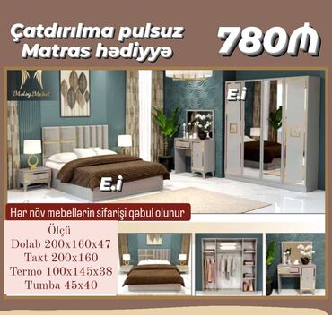 perla mebel yataq destleri: *Yataq Dəsti 780Azn💥* 🎁Matras hədiyyə ✔️Rəng seçimi var *✔️Şəhər