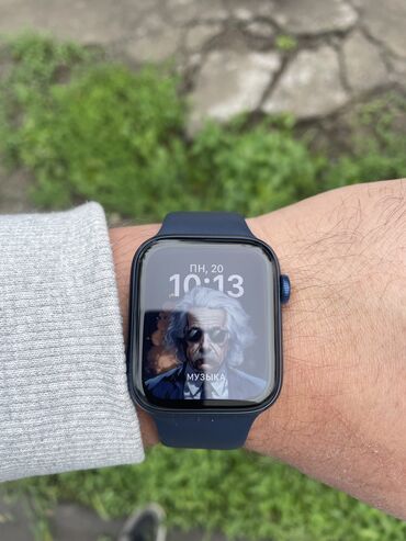 аппл воч: Apple watch series 6 44mm blue Емкость аккумулятора 76% Полный