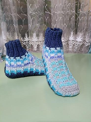 ножи ручной: Вязаные тапочки -носочки 🩵🩷💜 ручная работа — 5