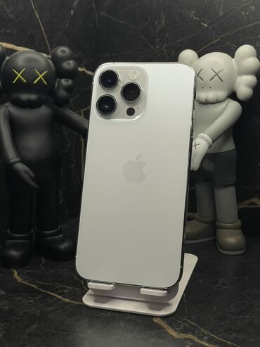 мобильные телефоны айфоны: IPhone 14 Pro Max, Б/у, 256 ГБ, Серебристый, Зарядное устройство, Защитное стекло, Чехол, В рассрочку, 84 %