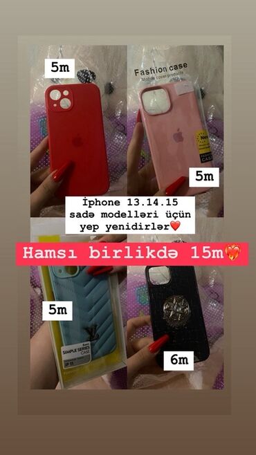 i̇phone telefonlar: İPhone 13, 14 və 15 modelləri üçün müxtəlif rənglərdə sadə telefon