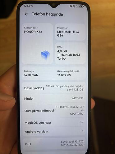 x6a: Honor X6a, 128 GB, rəng - Qara, Sensor, Barmaq izi, İki sim kartlı — 5