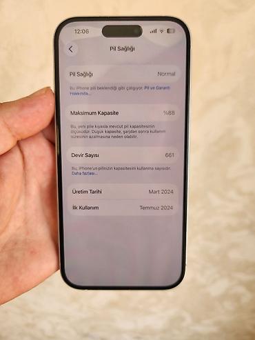 iphone mini 15: IPhone 15, 128 GB, Qızılı, Zəmanət, Simsiz şarj, Face ID — 6