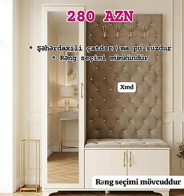 Ev və bağ: Dəhliz üçün şkaf və asılqan dəsti - Geniş güzgülü şkaf bölməsi - — 1