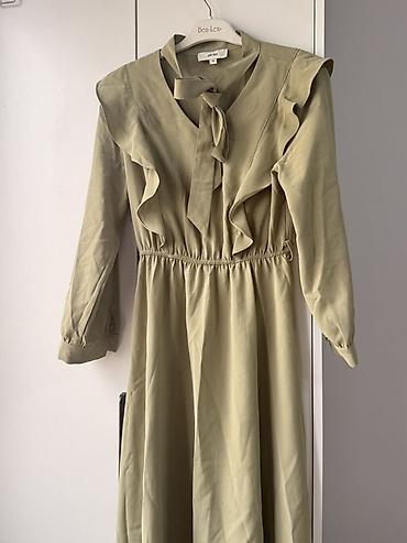 Повседневные платья: Повседневное платье, Осень-весна, Длинная модель, Атлас, S, M, Стандарт — 3