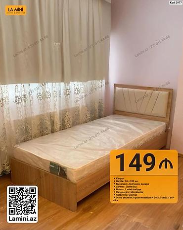 matras olculeri: Çarpayı – La Mini - Ölçü: 90 × 200 sm - Mexanizm: Açılmayan, bəzəsiz — 1