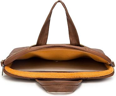 baqaj çantası: Noutbuk çantası Kinmac 360 PU Leather 13 inch-14 inch Coffee — 1