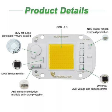Baštenska rasveta: Led Dioda Reflektor Cob 85-220v 50w Led SMD Reflektor — 5