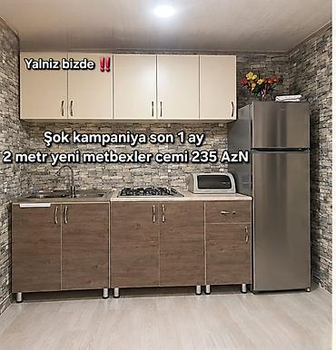 Кухонные гарнитуры: 2 metrlik yeni mətbəx mebeli dəsti - Komplekt: alt dolablar (lavabo — 1