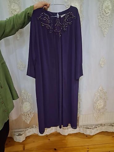 Digər qadın geyimləri: Bənövşəyi rəngdə uzun xalat/kimono üslublu üst geyimi - Zərif, axıcı — 2