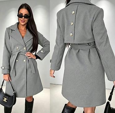 Elegantni damski kaput sa kaišem - Model: 67851 - Kroj: klasični
