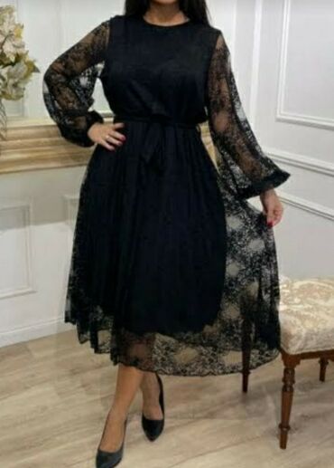 kosulja haljina waikiki: S (EU 36), M (EU 38), color - Black, Evening, Long sleeves