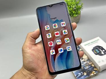 Уюлдук телефондор жана аксессуарлар: Oppo A18, Колдонулган, 128 ГБ, түсү - Көгүлтүр, 2 SIM — 3