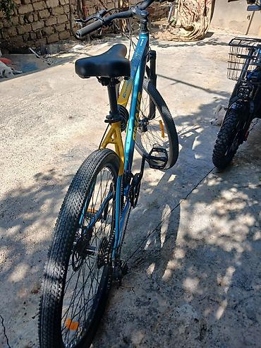 velosiped idman: GMAKR Alminum dağ velosipedi - Çərçivə: yüngül alaşımlı, mavi-sarı — 6