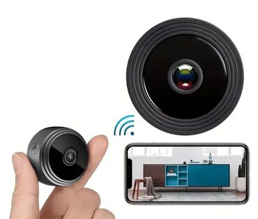 жёсткий диск для ноутбука: Mini simsiz qara rəngli dairəvi təhlükəsizlik kamerası. Bu yığcam
