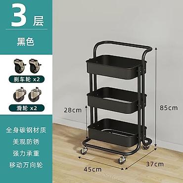 Тумбы и подставки для телевизора: Многофункциональная тележка-органайзер на колесах - Три глубокие — 8