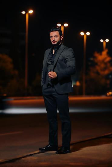 sekis it: Klassik kişi kostyum dəsti – 3 parça - Rəng: tünd (qrafit/şifer — 1