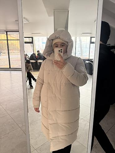 пуховое пальто женское: Пуховик, Длинная модель, С капюшоном, 2XL — 1