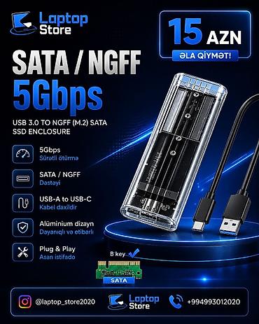 🔥 SSD-nizi xarici diskə çevirin – Cəmi 15 AZN! 🔥 SATA (NGFF M.2) SSD lalafo.az -da 🔥 SSD-nizi xarici diskə çevirin – Cəmi 15 AZN! 🔥 SATA (NGFF M.2) SSD