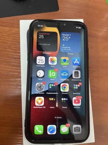 телефоны айфон: IPhone 11, Б/у, 64 ГБ, Черный, Коробка, 77 %