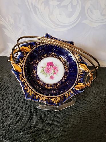 mini mikrofon bluetooth: Korpa univerzalna iz 70ih.godina. Korpa porcelan,kobalt,pozlata bez — 5