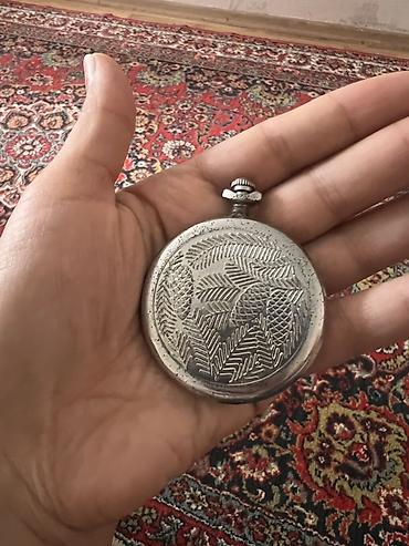 saat samdan: Kişi qol saatı deyil, mexaniki cib saatı. - Korpus: gümüş rəngli — 1