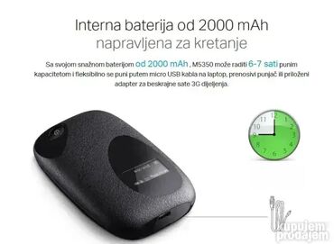 Modemi, ruteri i mrežni uređaji: AKCIJA #2635 Modem TP-LINK M5350 3G mobilni WiFi; Potpuno NOVO — 8