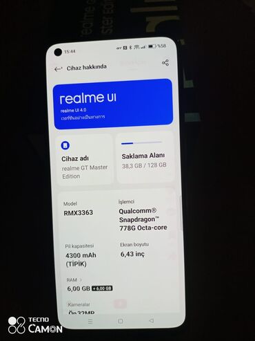 Realme: Realme GT Master Edition, rəng - Boz, Barmaq izi — 6