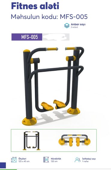 Digər trenajorlar: Açıq hava fitnes avadanlıqları – sarı/qrafit rəng palitrası, metal — 40