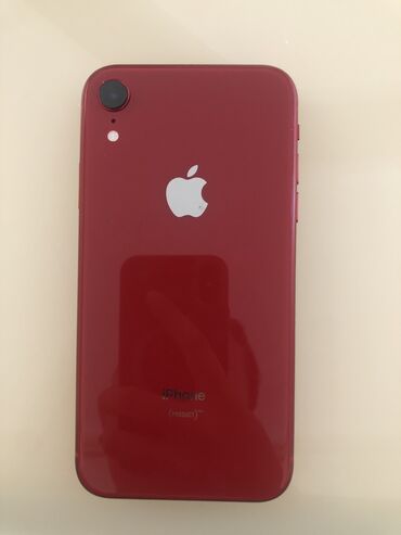 телефон айфон se: IPhone Xr, Колдонулган, 64 ГБ, Кызыл, Коргоочу айнек, 100 %