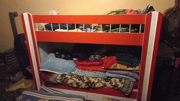 кровать детская: Б/у, Для девочки и мальчика, С матрасом, С выдвижными ящиками, Турция