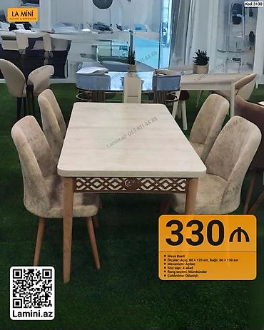 Mebel: Məhsul: Masa Dəsti (Kod: 3130) - Komplekt: 1 açılan masa + 4 ədəd — 1