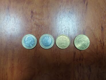 евро монеты: Продаю монеты 1 евро и евроценты 50 и 20. Евро по 150, центы по 100