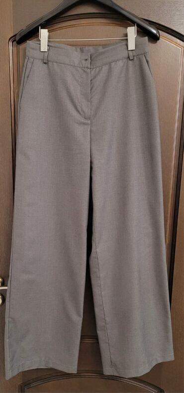 брюки размер 42: Классические, Палаццо, Высокая талия, Made in KG, XL (EU 42)