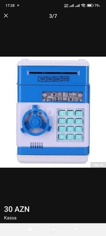 Uşaqlar üçün digər mallar: Pul toplamaq ucun kassa .elektron olanlar 30 AZN.kodla acilir.şifreni — 17