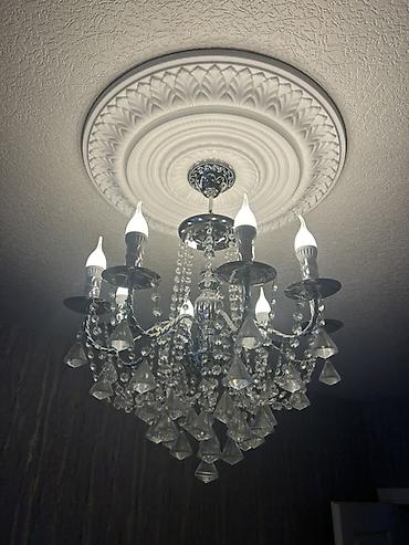 led isiqlari: Çılçıraq, 7 lampa, Xrustal — 1