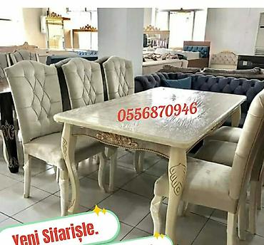 bag stullari: Qonaq otağı üçün, Yeni, Açılmayan, Dördbucaq masa, 6 stul — 6